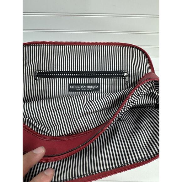 Christian Siriano for Payless Red Double Handle Satchel Handbag Purse - Picture 7 of 8